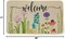 Spring Welcome Mat Flower Seasonal Outdoor Rug Low-Profile Front Door Non Slip Indoor Doormat 17 Inch x 29 Inch DM007